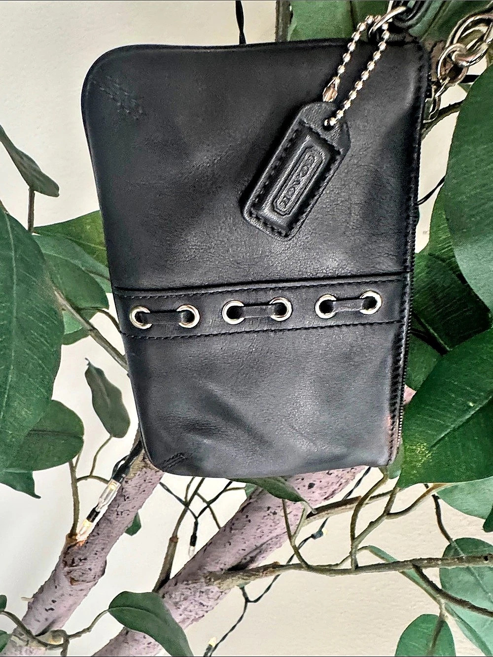 Coach Chelsea Laced Grommet Wristlet Black wristlet vintage